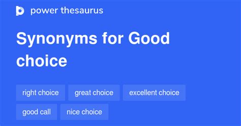 good choice synonym.